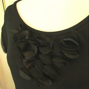 Adrienne Vittadini - Black Front Ruffled Shirt
